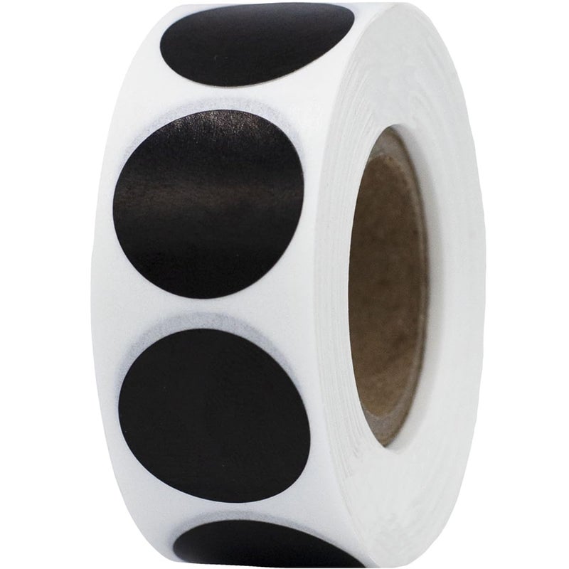 InStockLabels.com Black Semi-Gloss Round Stickers, 3/4" Inch, 500 Labels per Roll - Perfect for Color Coding, Inventory Management, and Custom Projects in Offices, Schools, and Homes - Image 1